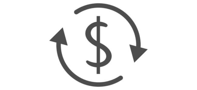Dollar turnover icon